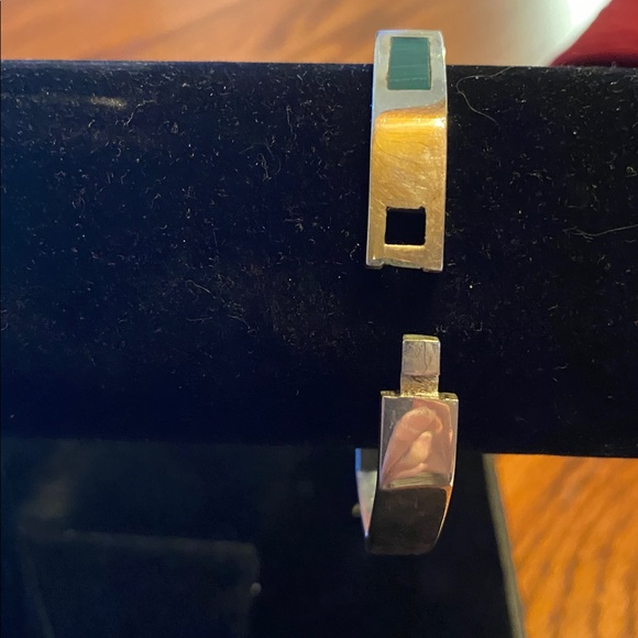 Sterling and Malachite Mexican Braceket - Picture 5 of 7